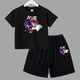 thumbnail image 3 of Conjunto de 2 piezas de camiseta y pantalones cortos de algodón para adolescentes y niños, juego de lucha, ropa deportiva de manga corta de verano para niño y niña, 3 of 5