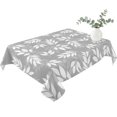 thumbnail image 2 of Grey White Leaves Table Cloth Waterproof Tablecloths, Spring Pastoral Rustic Botanical Tablecloth Dining Table Cover for Kitchen Party Tabletop Outdoor, Rectangle Tablecloth 52x70 Inch, 2 of 9