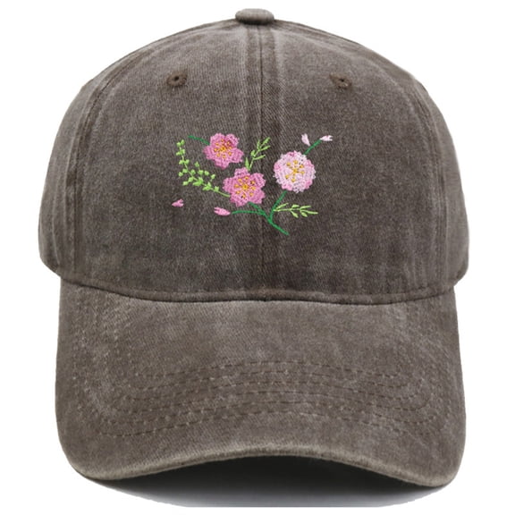 FASHIONPANT Fashion Hats For Women Hand Embroidered Flower Design Baseball Cap