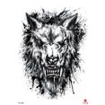 thumbnail image 1 of black wolf large 8.25" temporary arm tattoo, 1 of 4