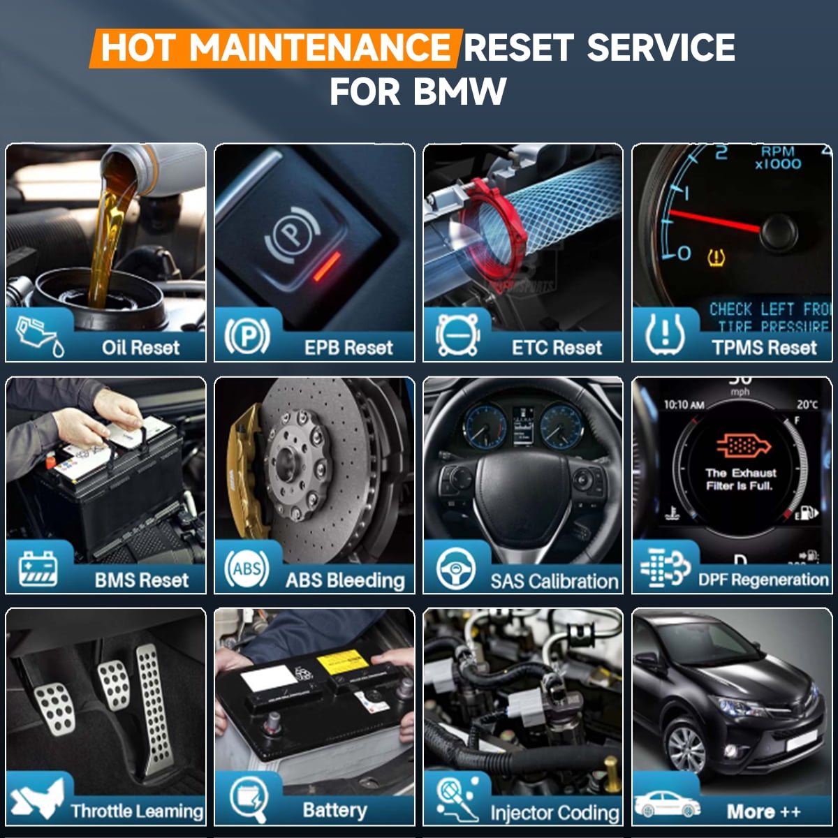 FOXWELL GT30 Scan Tool fit for BMW, Full-System OBD2 Scanner Bi-Directional Diagnostic Tool with All Reset Services, Battery Registration & ECU Coding