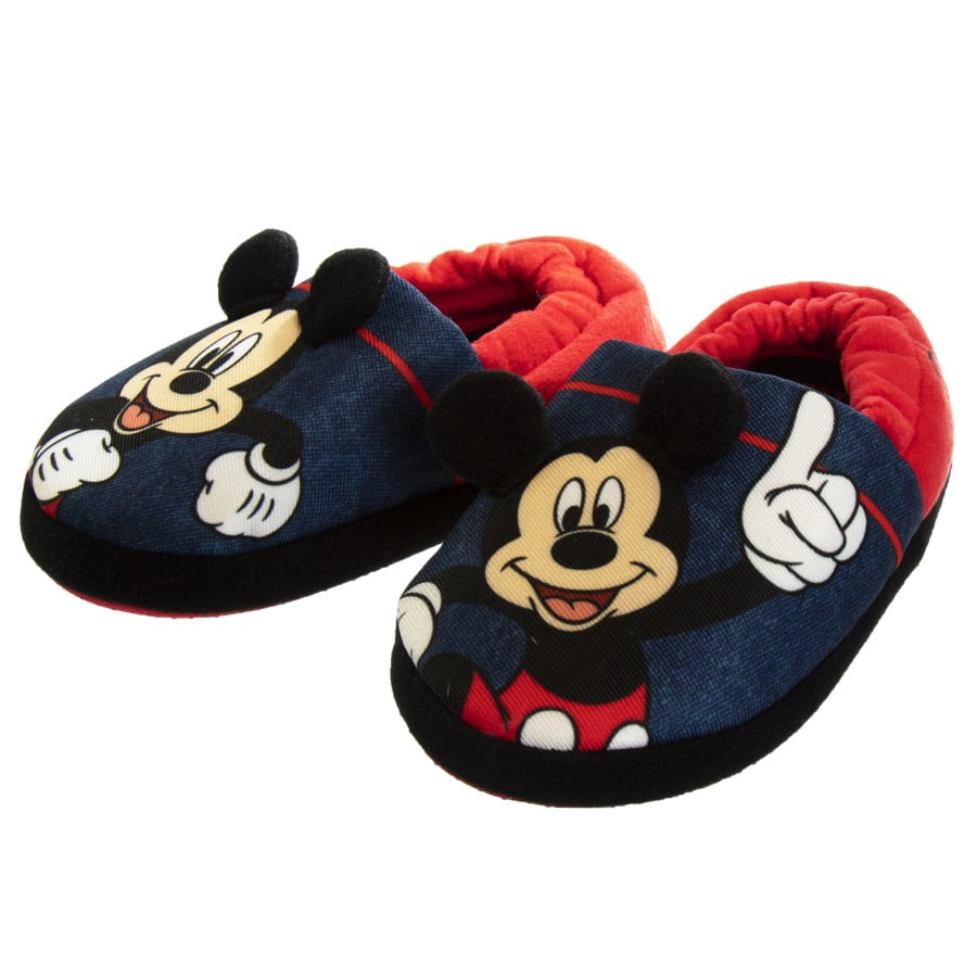 Disney Mickey Mouse Toddler Boys Legendary Dual Sizes Slippers, Blue, 5-6