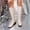 White, variant on Women Mid Calf Boots, Thermal Waterproof No Slip Low Heel Riding Boots White Size 5.5