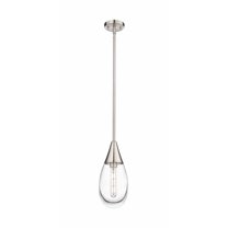 Innovations Lighting Malone - 1 Light 6" Stem Hung Pendant Clear/Satin Nickel
