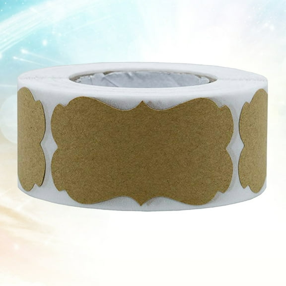 TEHAUX Eco Friendly Kraft Paper Stickers for Decoration 300 Pieces Light Brown Adhesive Labels
