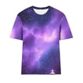 thumbnail image 4 of Warop T-Shirt à Col Rond à Manches Courtes pour Femmes avec Imprimé d'Étoiles Partout, Décontracté et Tendance pour un Usage Quotidien et des Sorties Décontractées, 4 of 5