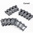 thumbnail image 3 of City Train Tracks Train Rail Straight Curved Tracks Sets Building Blocks Bricks Cross Flexible Track Parts Kids Construction Toy, 3 of 5