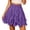 Purple, variant on Unir Women Multi-Layer Ruffle Tiered Flowy Mini Chiffon Skirt Elastic High Waist Pleated Summer Beach Casual Bottom 1PC S-XXL Plus Size Friendly
