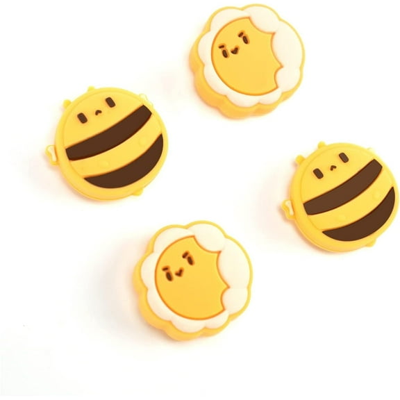 GeekShare Thumb Grip Caps, Soft Joystick Cover for Nintendo Switch/OLED/Lite, 4PCS Sunflower & Bee