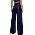 thumbnail image 5 of Harpily Women Plus Size Pants High Waisted Sequin Loose Drape Wide Leg Pants Fashion Casual Pants BU3 S, 5 of 5