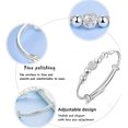 thumbnail image 3 of Pulseras de plata esterlina para mujeres 925 Granos de plata Brazalete Pulsera Transfer Lucky Cuff Pulsera Ajustable Moda Mujer Joyería Niñas t, 3 of 5