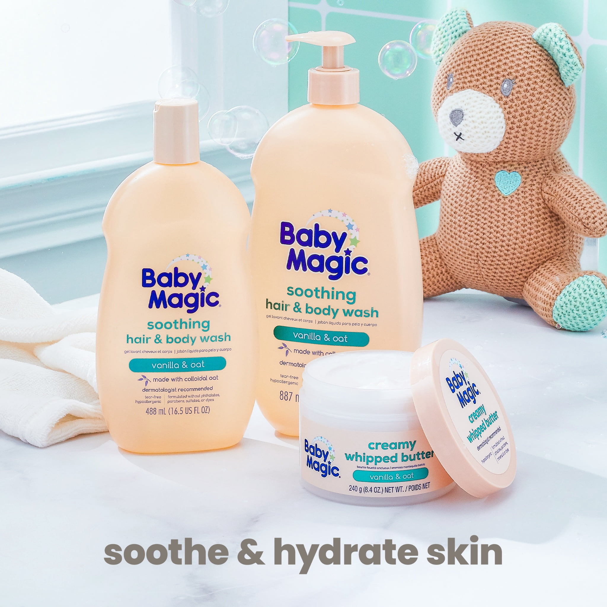 Baby Magic Soothing Hair & Body Wash, Vanilla & Oat, Hypoallergenic, 16.5 fl oz