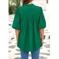 thumbnail image 2 of Blusa PRETTYGARDEN para mujer, verano 2025, manga corta, verde, 2 of 8