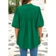 thumbnail image 2 of Blusa PRETTYGARDEN para mujer, verano 2025, manga corta, verde, 2 of 8