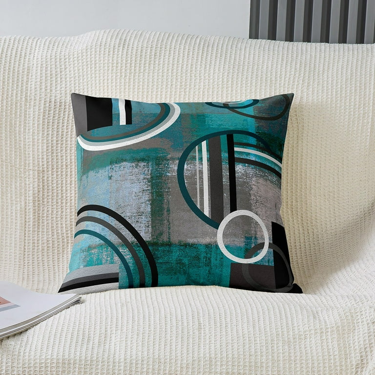 Pillow Cover Teal Grey Throw Pillows Grey Teal Accent Pillow Teal