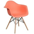thumbnail image 7 of BizChair 2 Pack Peach Plastic Chair with Arms and Wooden Legs, 7 of 7