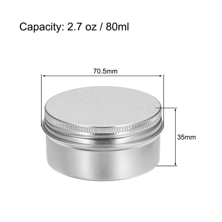 Uxcell 0.17oz 5ml Screw Top Lid Round Cans Tin Containers Aluminum Silver  Tone12 Pack