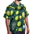 thumbnail image 2 of Tennis Men's Short Sleeve Shirts, Casual, Printed, Button Down, Beach Shirt - Spread Collar Tops for Summer Beach Fun, 2 of 6