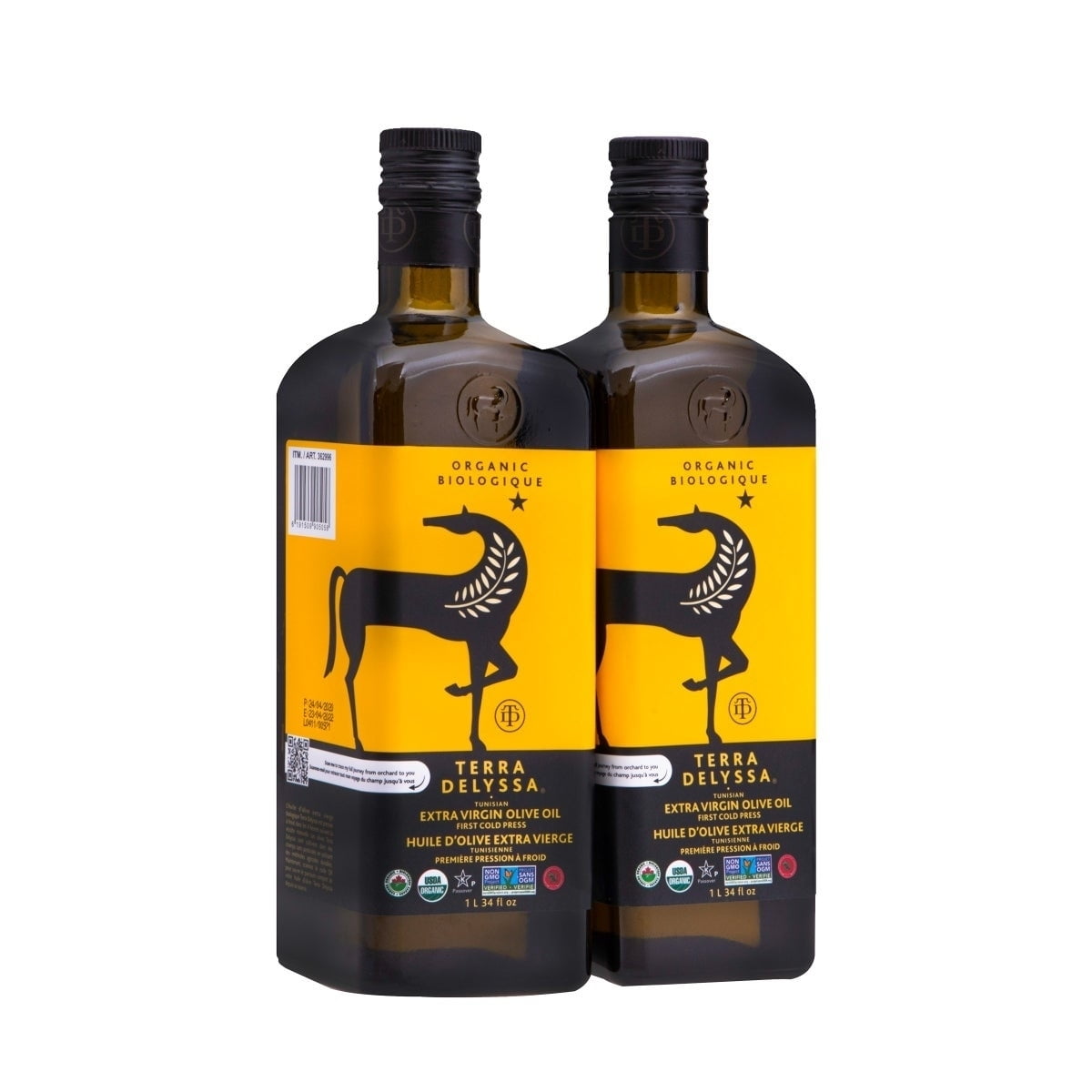 Terra Delyssa Organic Extra Virgin Olive Oil, 1L (Pack of 2)