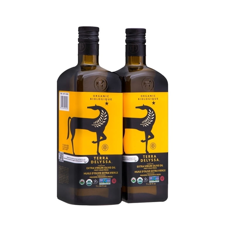 Terra Delyssa Organic Extra Virgin Olive Oil, 1L (Pack of 2
