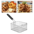 thumbnail image 1 of Freidora de acero inoxidable, soporte para patatas fritas con asa, cesta para servir para pollo, aros de cebolla, barbacoa para el hogar , 19.7 cm x 17 cm x 10 cm 197 cm x 17 cm x 10 cm BLESIY cesta para freír, 1 of 8