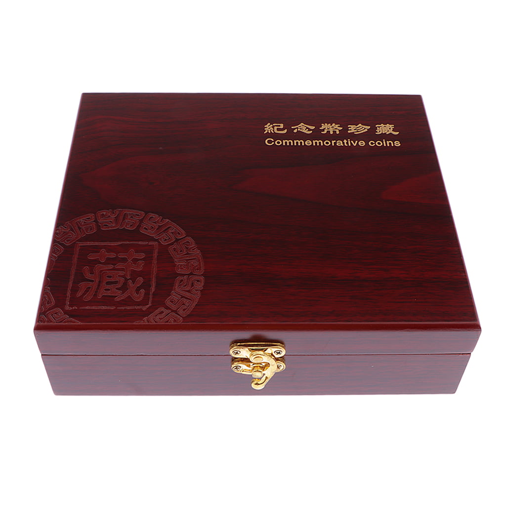 Coin Holder Display Box Case Wooden for 46mm Coins/Medals 30 pcs Storage 