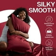 thumbnail image 3 of MR&HM Satin Pillow Case, 20x36 King Size Satin Pillowcase Set of 2, 2 Pack Satin Silky Pillowcase for Hair and Skin, 20x36, Burgundy, 3 of 7