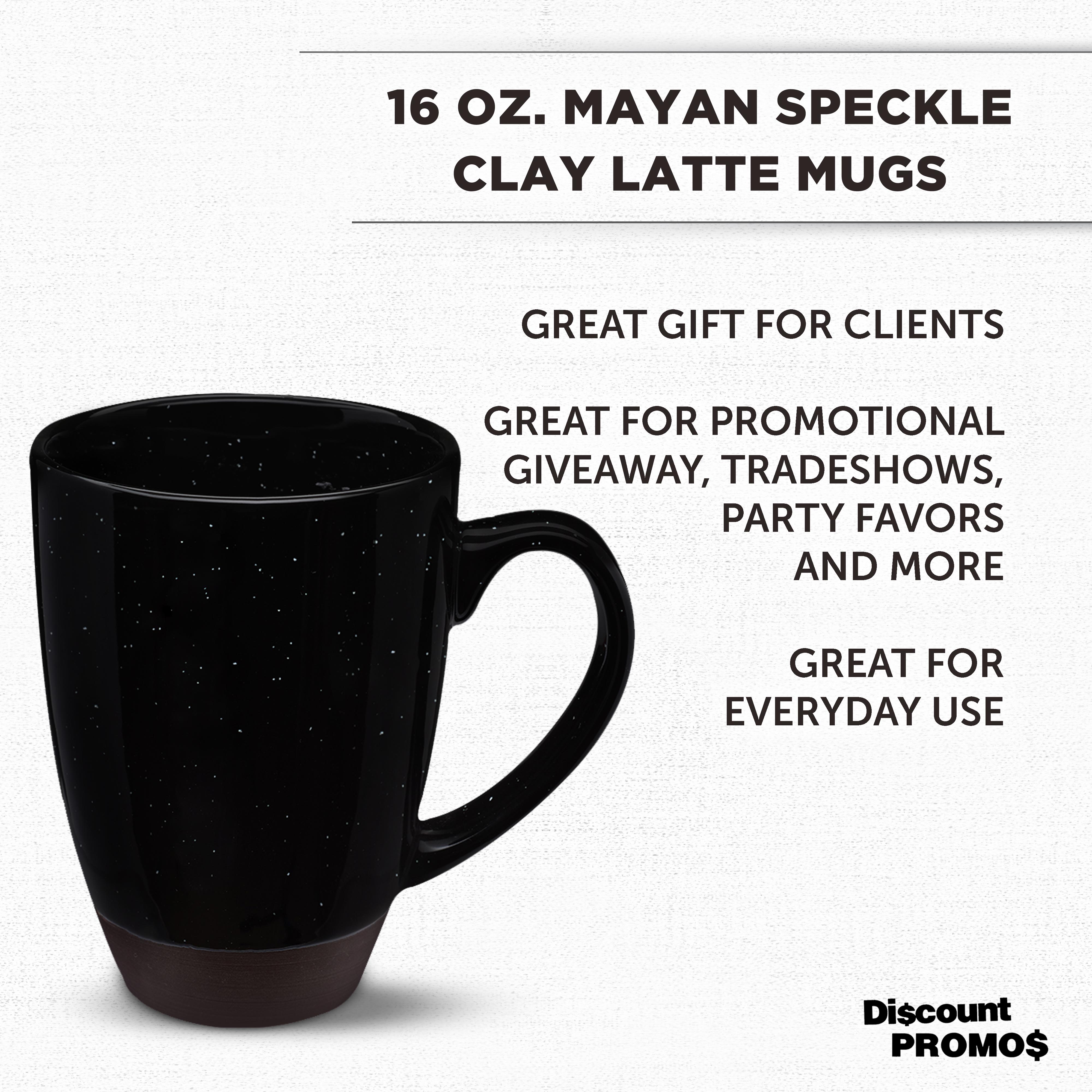 Imprinted Mayan Speckle Clay Latte Mugs (16 Oz.)