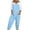 Light Blue, variant on Plus Size Jumpsuit Womens Ethnic Style Solid Buttons Pocket Suspender Jumpsuit Green XL(XL)