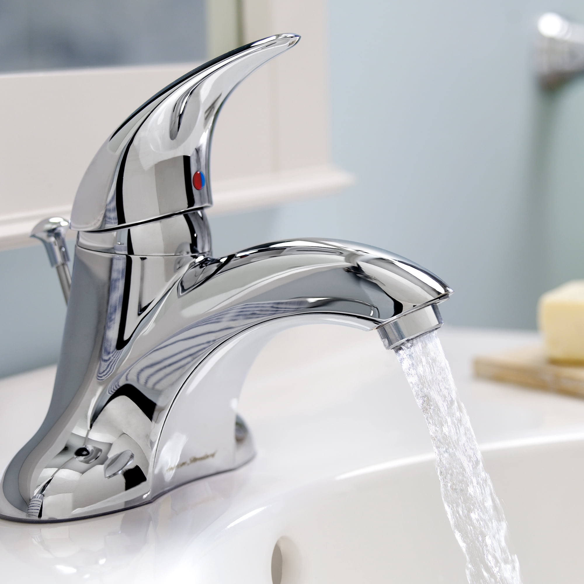 American Standard Reliant 3 4 in. Centerset Single Handle Bathroom Faucet in Polished Chrome with Vandal Resistant Aerator