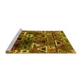 thumbnail image 2 of Ahgly Company Machine Washable Indoor Round Solid Yellow Modern Area Rugs, 4' Round, 2 of 4