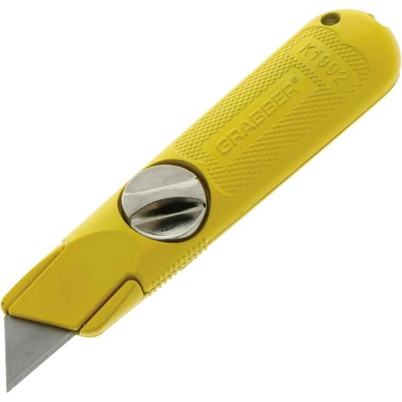 Grabber All-Metal Fixed-Blade Utility Drywall Knife - Easy Change Blade, Non-Retractable (Single)