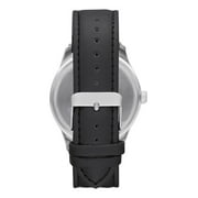 GEORGE Men's Watch: Silvertone Case, White Easy Read Dial, Black Vegan Leather Band (FMDOGE025)