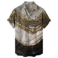 thumbnail image 1 of Camisas De Vestir Para Hombre Azul Casual Hombres Solapa Estampado Manga Corta Puños Botón Puerto Estilo Floral Camisa Sand Beach Hawaiianss Summer Top (Khaki, XL), 1 of 3