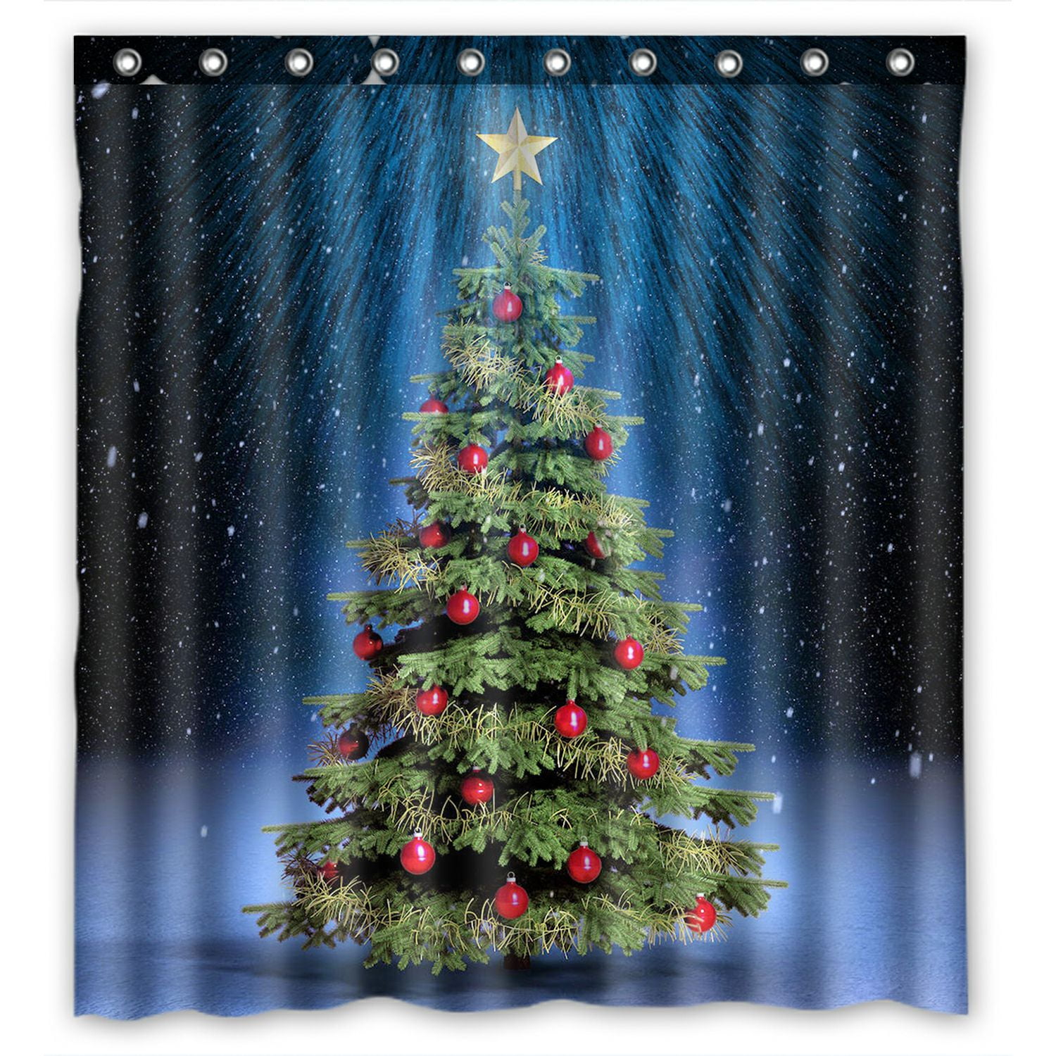 ZKGK Merry Christmas Tree Waterproof Shower Curtain Bathroom Shower