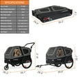 thumbnail image 6 of DOGGYHUT S-Line XL Pet Bike Trailer & Stroller for Dogs Up to 100 lbs,Folding Frame Cart, Suspension Wheels,Low Center of Gravity, Parking Brakes, 6 of 11