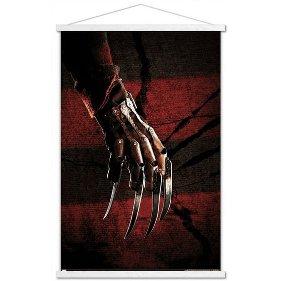 A Nightmare on Elm Street - Hand Stripes Wall Poster with Wooden Magnetic Frame, 22.375" x 34"