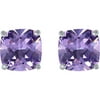 Believe by Brilliance Gemspirations Sterling Silver Plated Simulated Amethyst & CZ Cushion Earring and Pendant 2-Piece Set