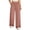 Watermelon Red, variant on hoksml Women's High Waist Straight Leg Pants, Casual Button Detail Trousers with Pockets and Shirred Waist