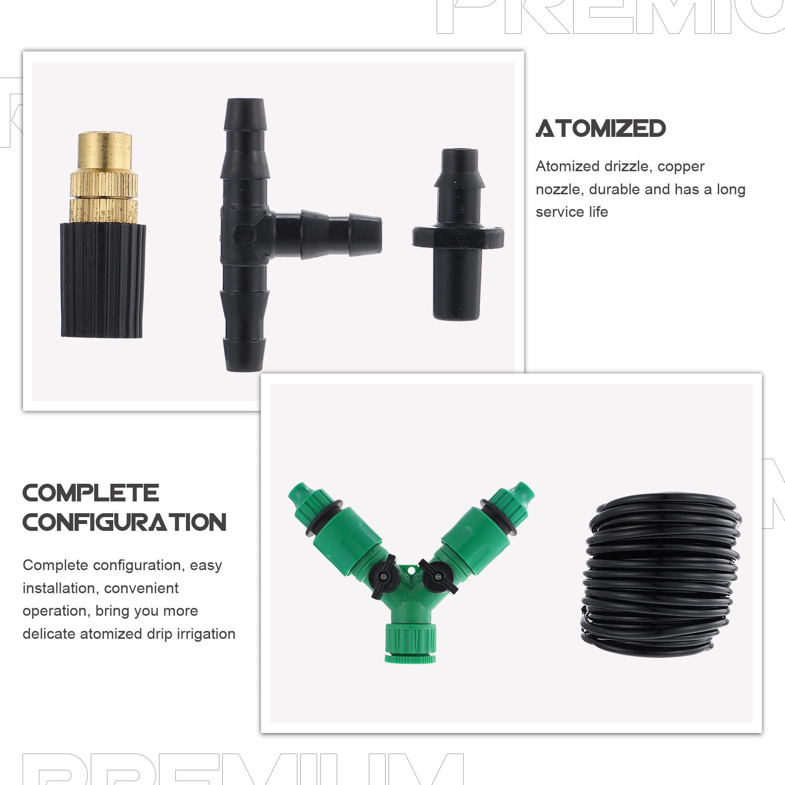 Masteelf  Garden Irrigation System Atomizing Nozzle Set Tubing Kit Atomizer