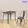 thumbnail image 2 of Metal Kitchen Table Set Dining Table Chairs Home Restaurant Wood Top Table 24*48 Inches Bar Coffee Table Set Indoor Outdoor Metal Base Table Patio Dining Table 4 Chairs Patio Furniture, 2 of 7