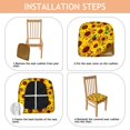 thumbnail image 4 of Sunflower Seat Covers for Dining Room Chairs Set Of 4,Stretch Printed Washable Chair Seat Cover with Elastic Ties and Button,Removable Waterproof Couch Cushion Covers, 4 of 6
