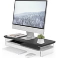 thumbnail image 1 of Monitor Stand Acrylic Dual Monitor Riser Acrylic Monitor stand with Storage Organizer for Computer Laptop Printer TV Oak, 1 of 8