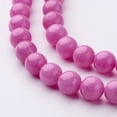 thumbnail image 2 of 1strand Natural Mashan Jade Round Beads Strands Dyed Magenta 8mm Hole: 1mm about 48pcs/strand 15 inch, 2 of 4