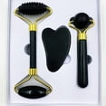thumbnail image 1 of Set de Gua Sha de Jade amatista natural XianweiShao Masajeador facial antienvejecimiento, 1 of 4