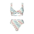 thumbnail image 4 of Rocae Colorful Geometric for Bikini Set for Women Two Piece Sexy High Swimsuits Split Crossover Bikini X-Large, 4 of 9