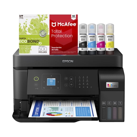 KIT MULTIFUNCIONAL EPSON L5590 ECOTANK USB WIFI ETHERNET + KIT DE TINTA + PAPEL + ANTIVIRUS