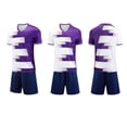 thumbnail image 4 of Kids Soccer Jersey Set Ndbuld Children's Short Sleeve Top With Elastic Waist Shorts Sportswear And Soccer Set For Middle And Big Kids Purple L, 4 of 8