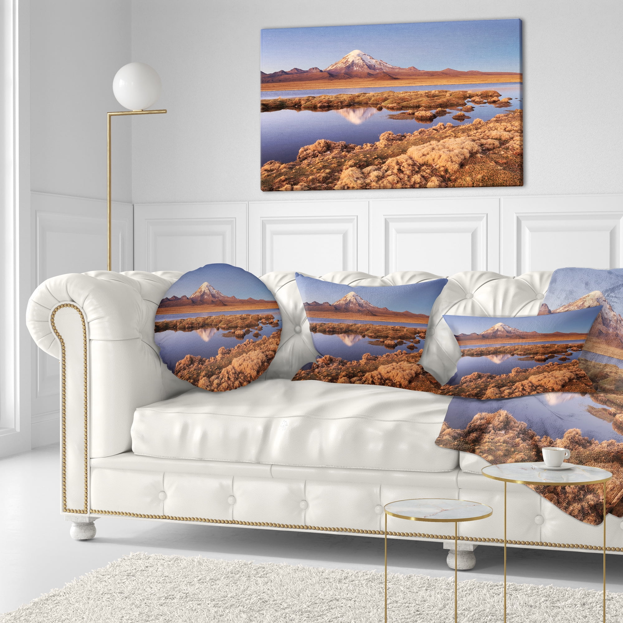 Designart Sajama National Park Bolivia - Landscape Printed Throw Pillow - 12x20