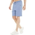 thumbnail image 6 of Tyhengta Mens Shorts Casual Comfortable Workout Shorts Drawstring Zipper Pockets Elastic Waist Lightblue 36, 6 of 7